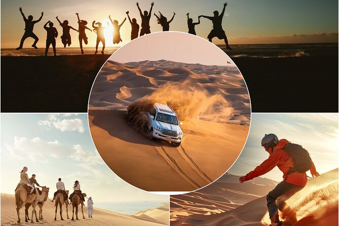 Doha Desert Excursion Dune Bashing Sandboarding Camel Ride - Private 4x4 Pickup, Then Desert Near the Saudi Border