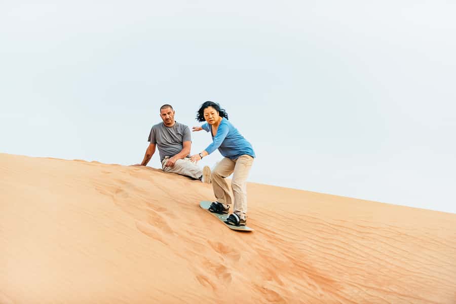 Doha: Desert Safari Dune Bashing, Sandboarding, & Camel Ride - Inland Sea time: sightseeing, Gulf water, and those big dune views