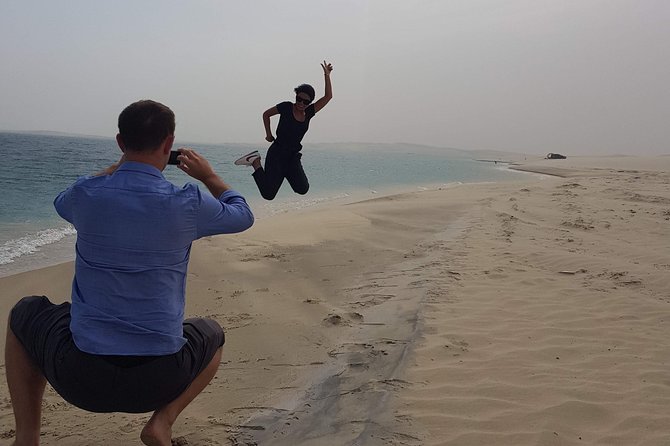 Doha :Half Day Desert Safari | Camel Riding | ATV | Sand Surfing - Khor al Udaid Beach: a quick Gulf inlet break