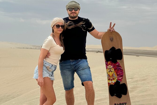 Doha: Luxury Desert Safari, Quad Bike & Sandboarding - Sealine Beach camel area: tea, coffee, and a calmer desert moment