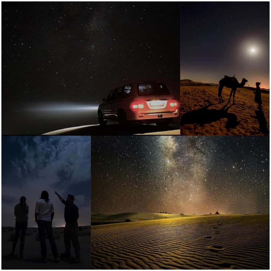 Doha: Night Safari with Dune Bashing and Camel Ride - How a 4-hour night safari feels: sunset, then stars