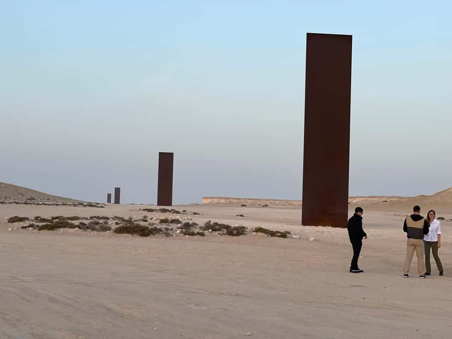Doha: West Coast Qatar Tour, Sculptures, Camel Racing track - Zekreet: Fort Ruins, Beachside Atmosphere, and Alien Rock Views