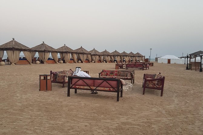 Full Day Desert Safari with Buffet Dinner,Sand Boarding & Camel Ride - Stop 1: Sealine Beach, a Fast Start and Easy Photos