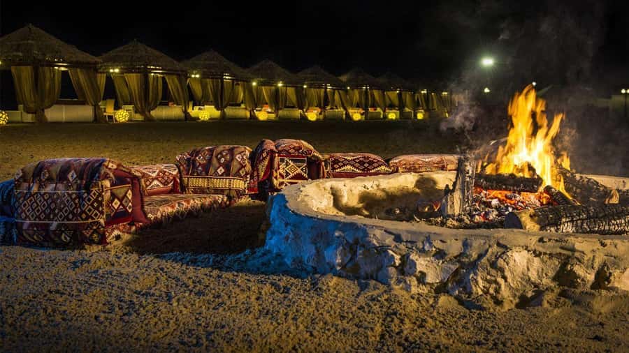 Full day desert safari with lunch or Dinner - Pickup from Doha to Sealine Beach Resort: tea, photos, and a camel ride