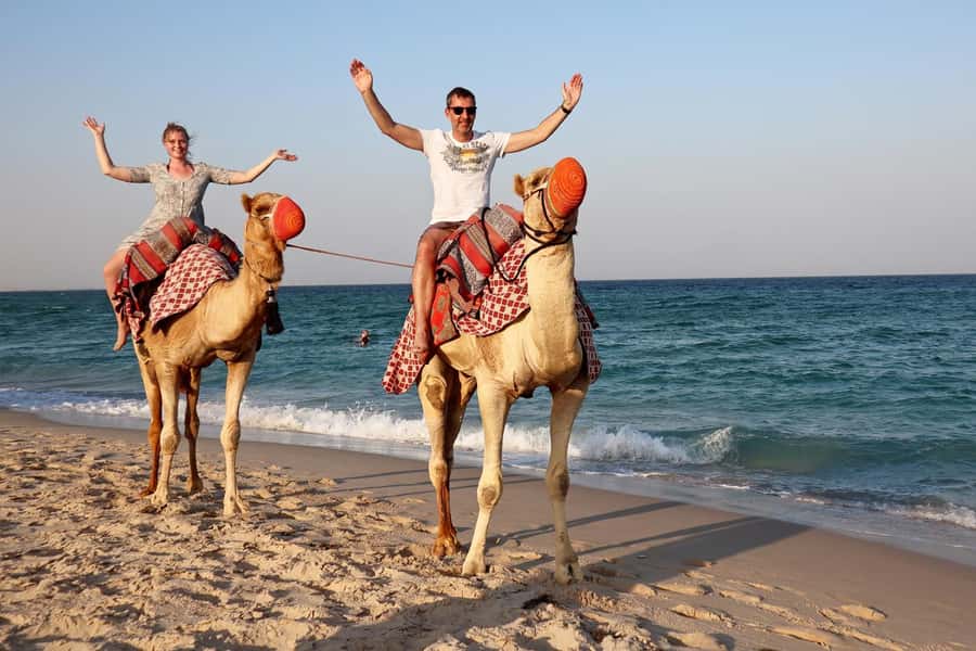 Private Half-Day Desert Safari Tour+Camel Ride - Camp use with beach access: the calm part after the dunes