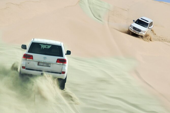 Private Half Day Desert Safari with Camel Ride - Stop 1 at Khor Al Udaid Beach: tickets included, time to breathe