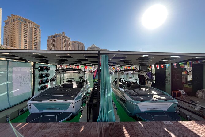 Private Wakesurfing or Wakeboarding along Doha's skyline - The Porto Arabia water house moment, and how to extend the day