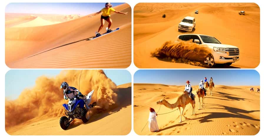 Qatar: Desert Safari, Camel Ride, Inland sea, Sandboarding - Getting picked up and riding out in a Land Cruiser