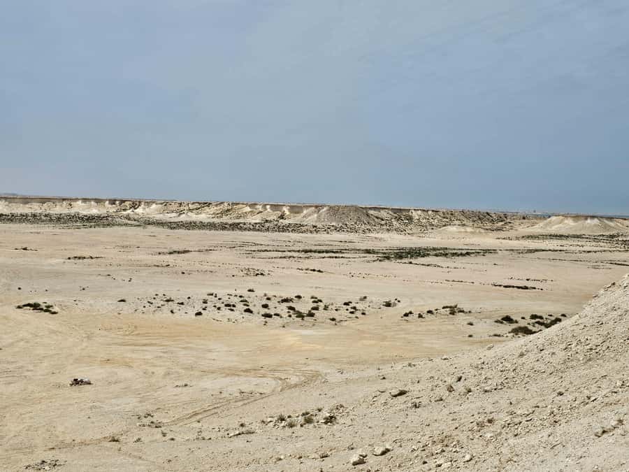 West Qatar-Doha Richard sierra,camel race,mushroom rock - Ras Abrouq Peninsula: The Umbrella-Shaped Stone Hut Moment